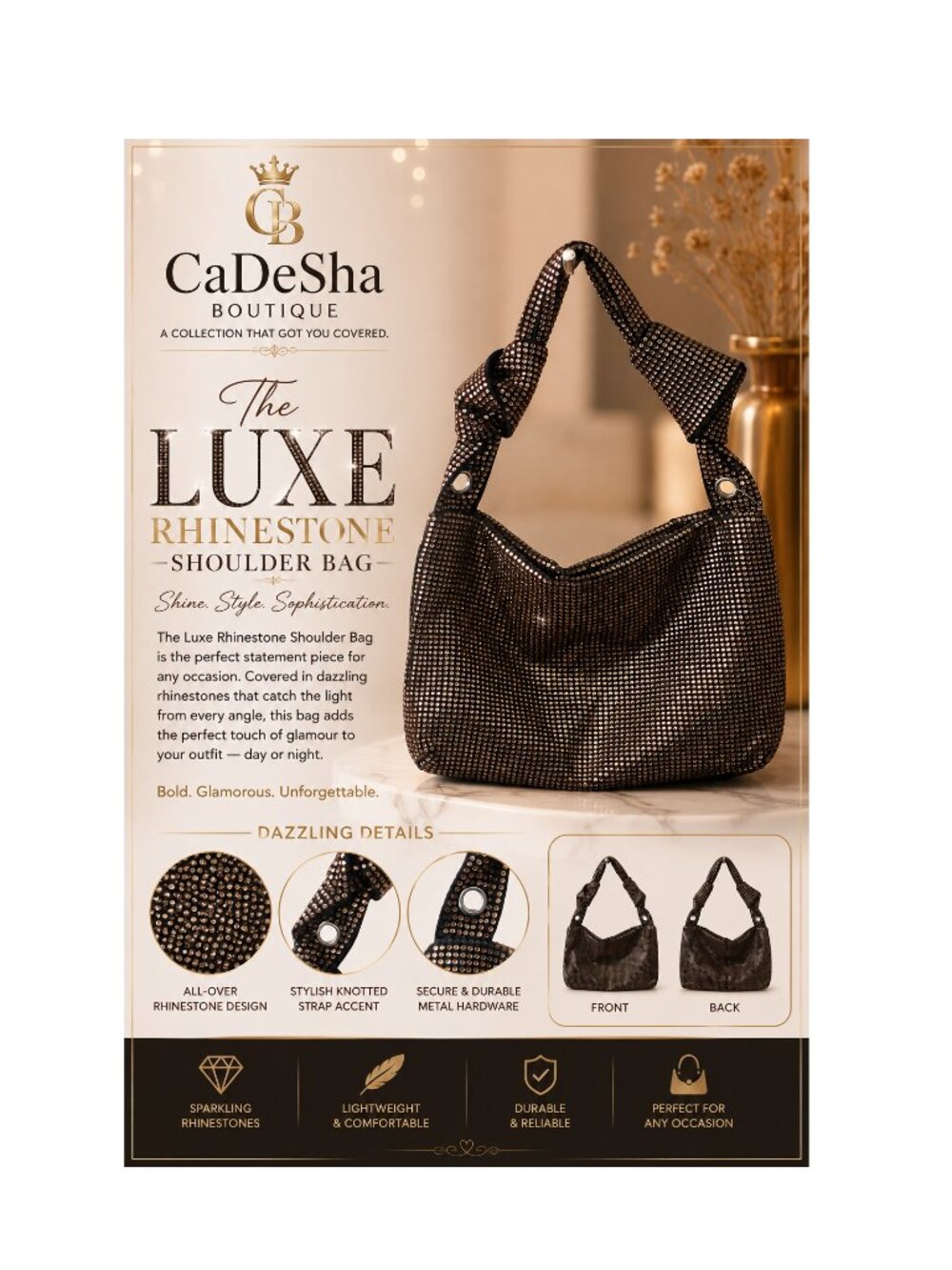 The Luxe Rhinestone Shoulder Bag